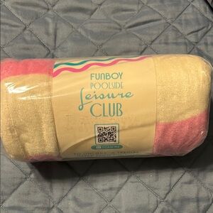 Funboy Poolside Leisure Club Towel - White and Pink